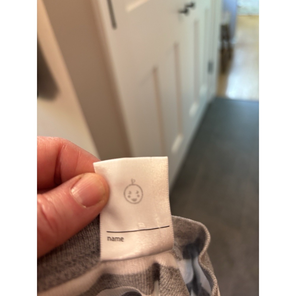 Hanna Andersson Gray Striped One Piece Organic Cotton Bodysuit 9-18 m See Pics - Picture 4 of 7